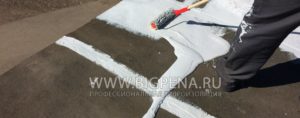 Ремонт рулонной кровли полимерной мастикой с высокой степенью светоотражения
